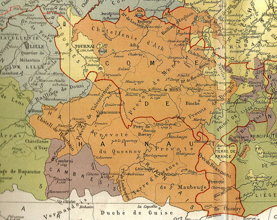 map of Hainaut Belgium